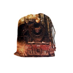 Locomotive Drawstring Pouches (large)  by Nexatart