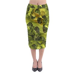 Olive Seamless Camouflage Pattern Midi Pencil Skirt by Nexatart