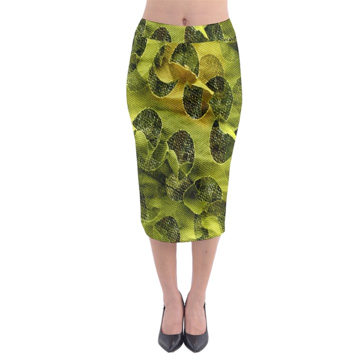 Olive Seamless Camouflage Pattern Midi Pencil Skirt