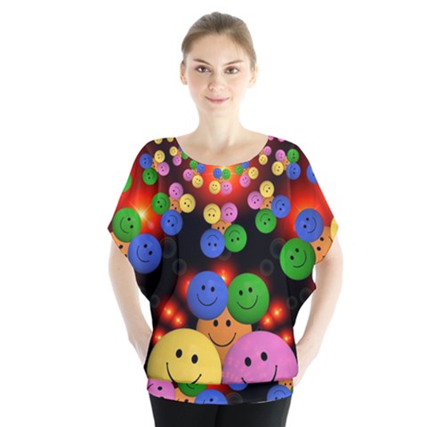 Smiley Laugh Funny Cheerful Blouse by Nexatart