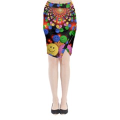 Smiley Laugh Funny Cheerful Midi Wrap Pencil Skirt by Nexatart