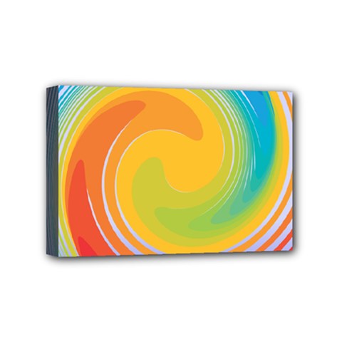 Rainbow Swirl Mini Canvas 6  X 4  by OneStopGiftShop