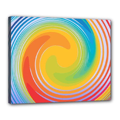 Rainbow Swirl Canvas 20  X 16  by OneStopGiftShop