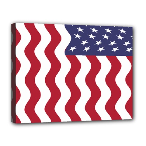 American Flag Canvas 14  X 11  by OneStopGiftShop