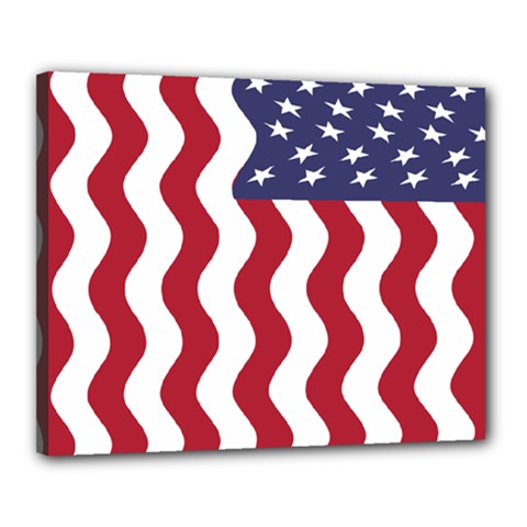 American Flag Canvas 20  X 16  by OneStopGiftShop