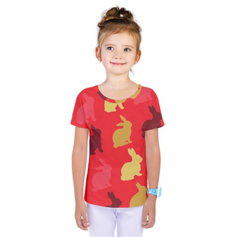 Hare Easter Pattern Animals Kids  One Piece Tee by Amaryn4rt