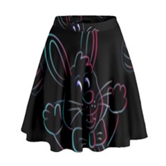 Easter Bunny Hare Rabbit Animal High Waist Skirt by Amaryn4rt