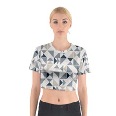 Geometric Triangle Modern Mosaic Cotton Crop Top by Amaryn4rt