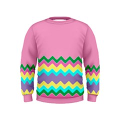 Easter Chevron Pattern Stripes Kids  Sweatshirt by Amaryn4rt