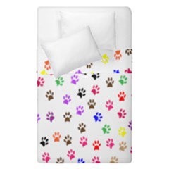 Paw Prints Background Duvet Cover Double Side (single Size) by Amaryn4rt