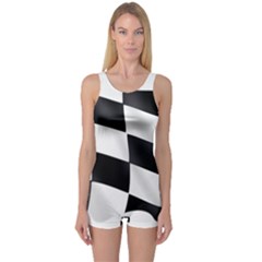 Flag Chess Corse Race Auto Road One Piece Boyleg Swimsuit by Amaryn4rt