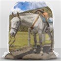 White Horse Tied Up at Cotopaxi National Park Ecuador Drawstring Bag (Large) View1