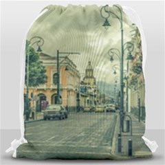 Historic Center Urban Scene At Riobamba City, Ecuador Drawstring Bag (large) by dflcprints