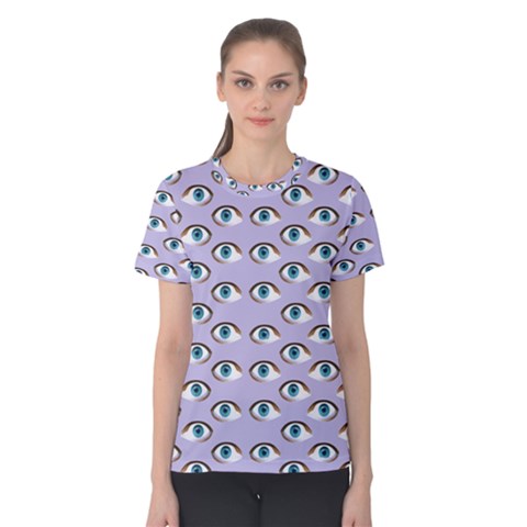 Purple Eyeballs Women s Cotton Tee by boho