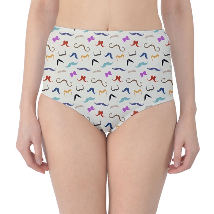 Mustaches High-Waist Bikini Bottoms