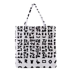 Anchor Puzzle Booklet Pages All Black Grocery Tote Bag by Simbadda