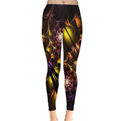 Art Design Image Oily Spirals Texture Leggings  by Simbadda