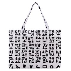 Anchor Puzzle Booklet Pages All Black Medium Zipper Tote Bag by Simbadda