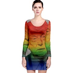 Rainbow Trump  Long Sleeve Bodycon Dress by Valentinaart