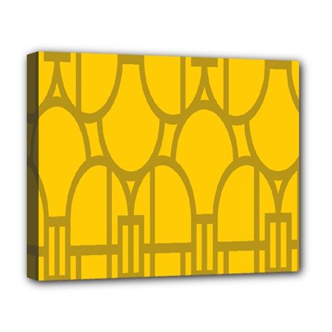 The Michigan Pattern Yellow Deluxe Canvas 20  X 16   by Simbadda