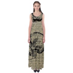 Skull Empire Waist Maxi Dress by Valentinaart