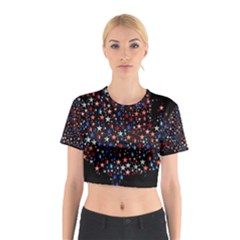 America Usa Map Stars Vector  Cotton Crop Top by Simbadda