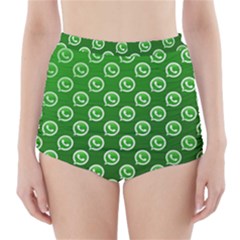 Whatsapp Logo Pattern High-waisted Bikini Bottoms by Simbadda