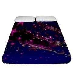 Stars Abstract Shine Spots Lines Fitted Sheet (king Size) by Simbadda