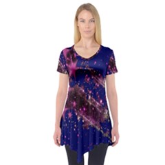 Stars Abstract Shine Spots Lines Short Sleeve Tunic  by Simbadda