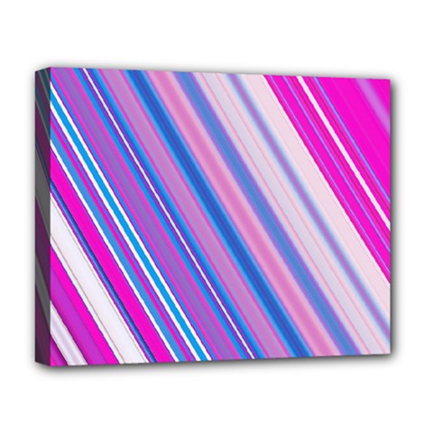 Line Obliquely Pink Deluxe Canvas 20  X 16   by Simbadda