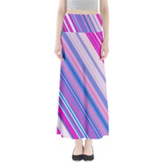 Line Obliquely Pink Maxi Skirts by Simbadda