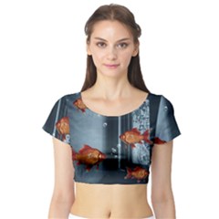 Natural Habitat Short Sleeve Crop Top (tight Fit) by Valentinaart