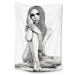 Stone Girl Large Tapestry by Valentinaart