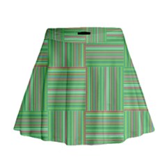 Geometric Pinstripes Shapes Hues Mini Flare Skirt by Simbadda