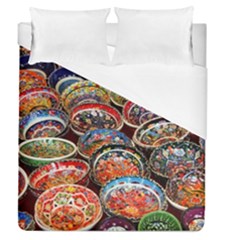 Art Background Bowl Ceramic Color Duvet Cover (queen Size) by Simbadda