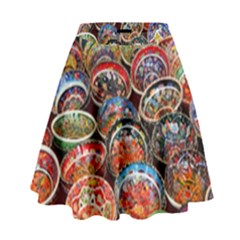 Art Background Bowl Ceramic Color High Waist Skirt by Simbadda