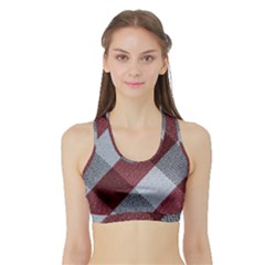 Textile Geometric Retro Pattern Sports Bra With Border by Simbadda