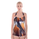 Fractal Structure Mathematics Boyleg Halter Swimsuit  View1