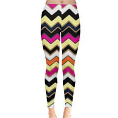 Colorful Chevron Pattern Stripes Pattern Leggings  by Simbadda