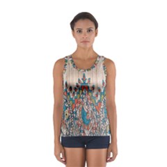 Blue Brown Cloth Design Women s Sport Tank Top  by Simbadda