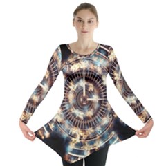 Science Fiction Background Fantasy Long Sleeve Tunic  by Simbadda