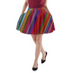 Color Stripes Pattern A-line Pocket Skirt by Simbadda