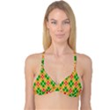 Colorful Color Pattern Diamonds Reversible Tri Bikini Top View3