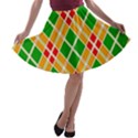 Colorful Color Pattern Diamonds A-line Skater Skirt View1