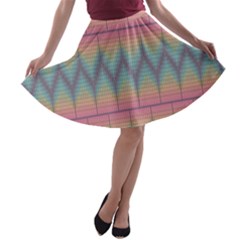 Pattern Background Texture Colorful A-line Skater Skirt by Simbadda