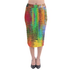 Color Abstract Background Textures Velvet Midi Pencil Skirt by Simbadda