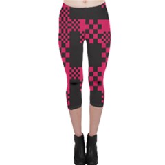 Cube Square Block Shape Creative Capri Leggings  by Simbadda