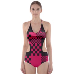 Cube Square Block Shape Creative Cut-out One Piece Swimsuit by Simbadda