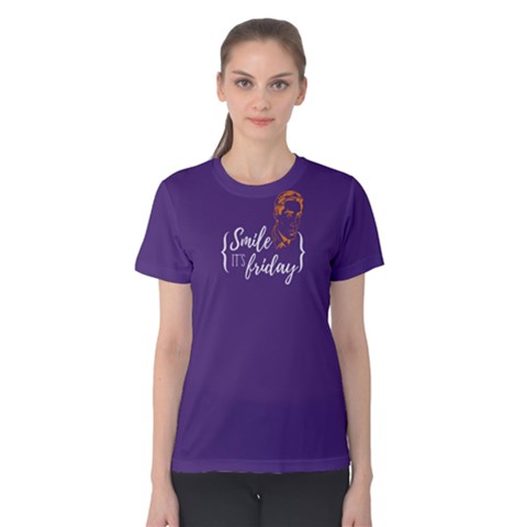 Purple Smile It s Friday Women s Cotton Tee by FunnySaying