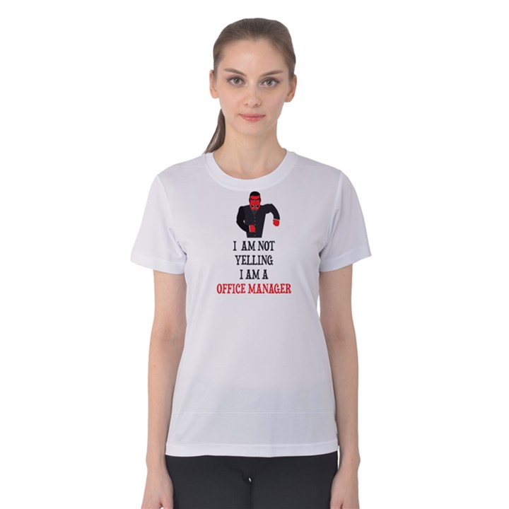 White i am not yelling, i am a office manager Women s Cotton Tee